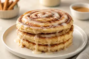 Cinnamon Roll Pancakes with Creamy Glaze featured image