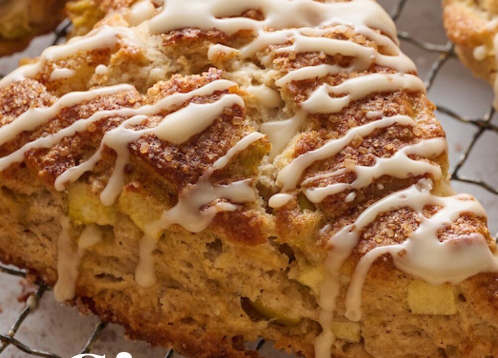 apple scones with maple glaze