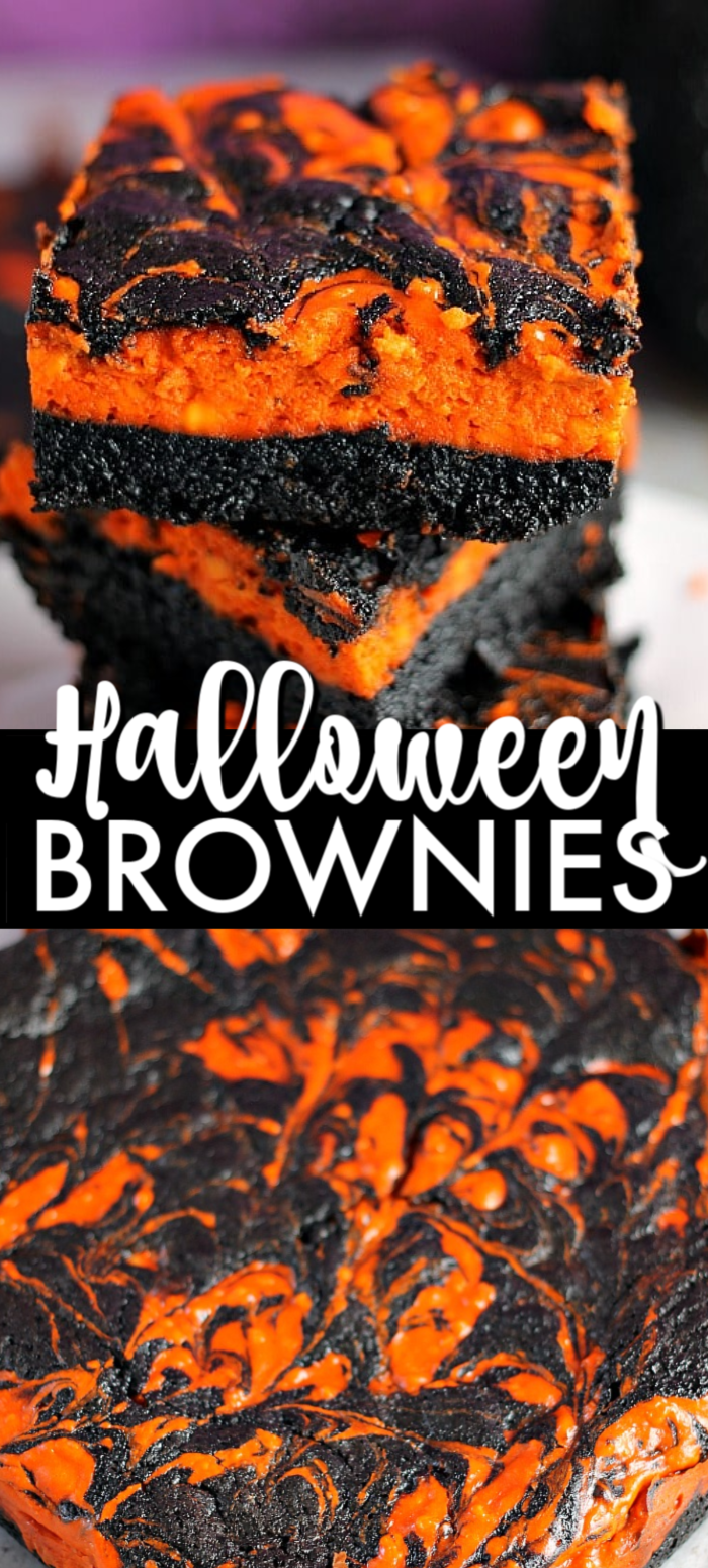 Halloween Cream Cheese Swirl Brownies