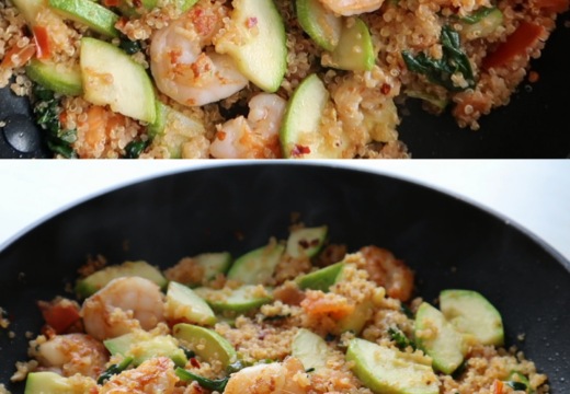 15-minute garlic shrimp and quinoa