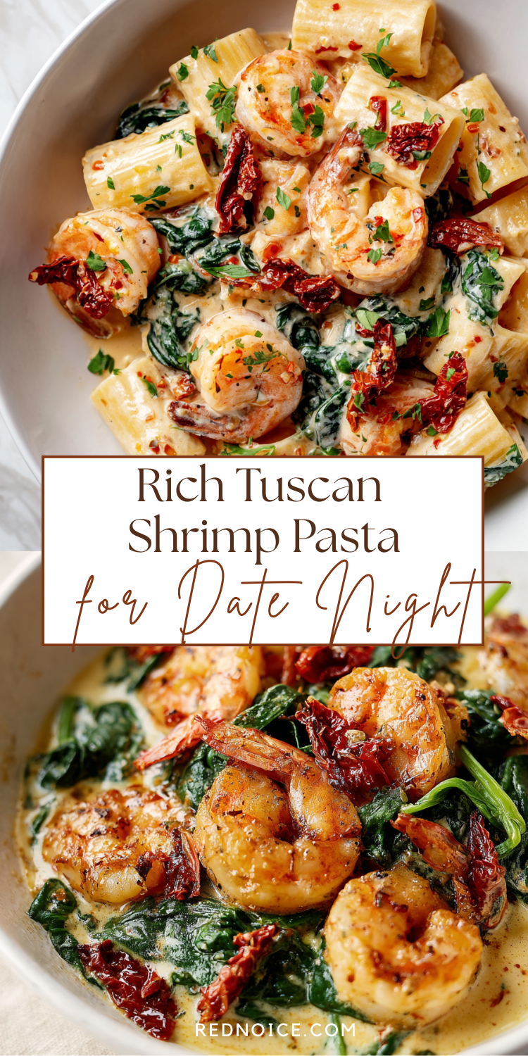 Rich Tuscan Shrimp Pasta for Date Night