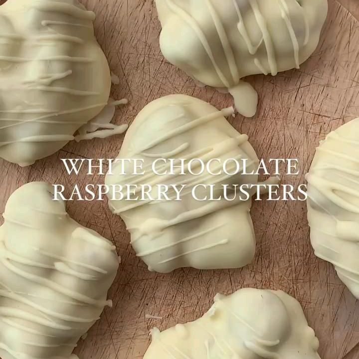 white chocolate raspberry clusters