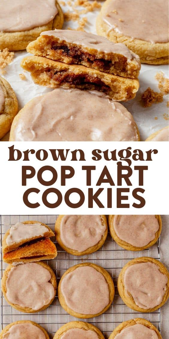 Frosted Brown Sugar Cinnamon Pop Tart Cookies