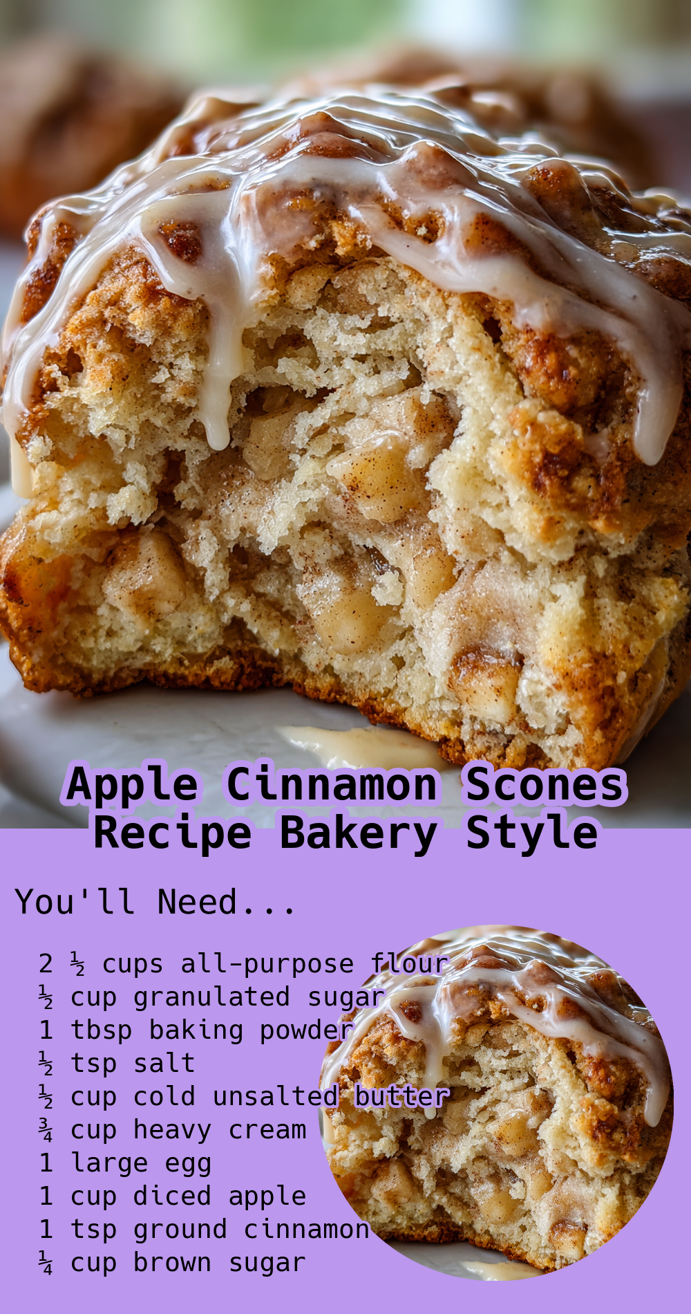 Apple Cinnamon Scones Recipe Bakery Style