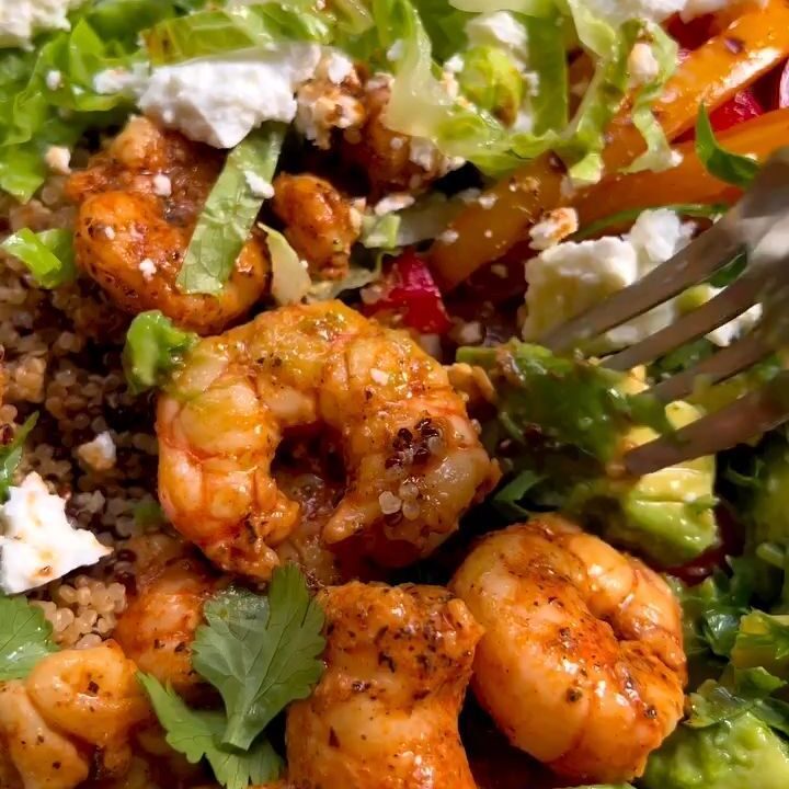 spiced prawn quinoa bowl recipe