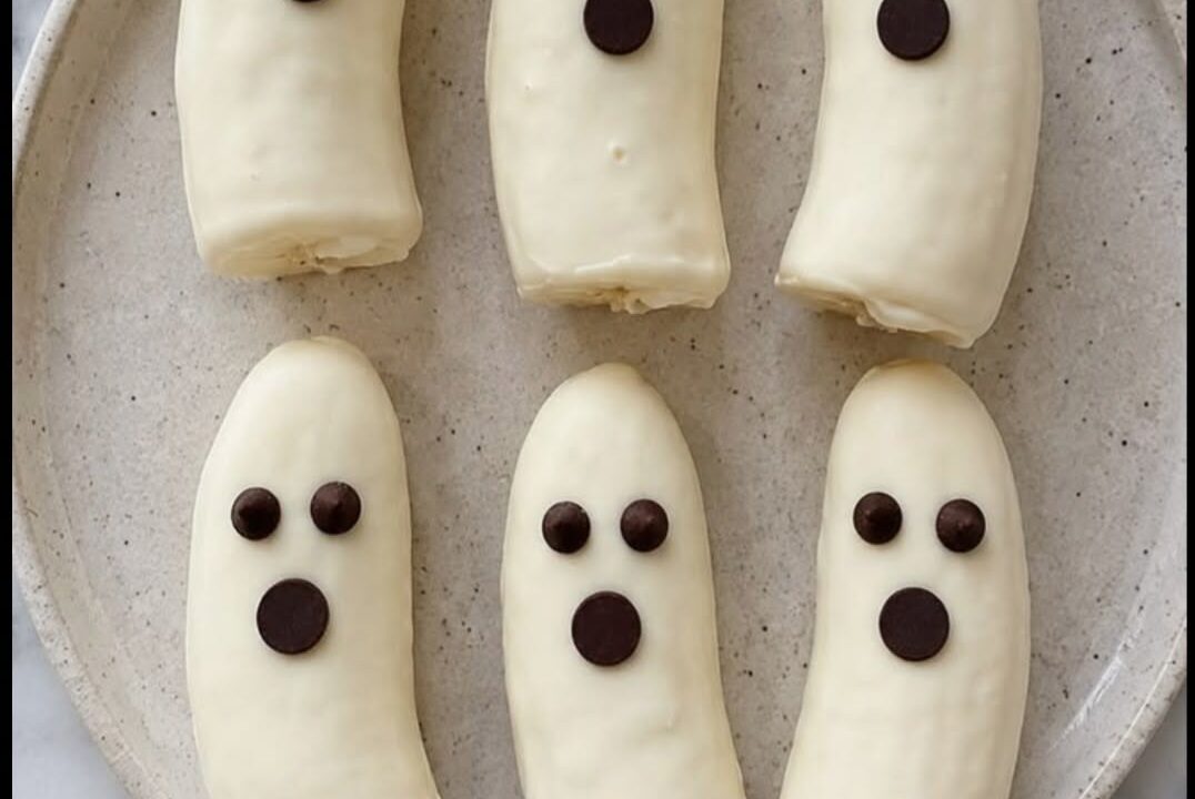 four marshmallows with chocolate eyes