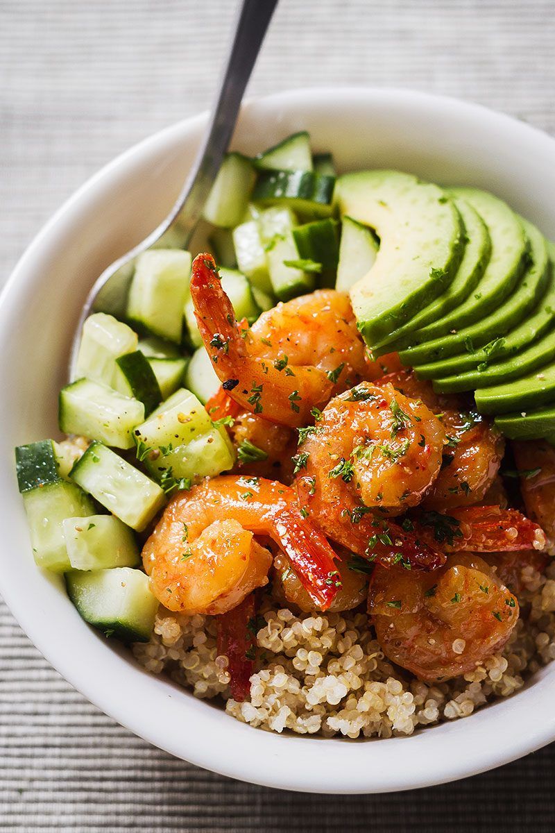 Shrimp Quinoa Bowl Recipe with Avocado