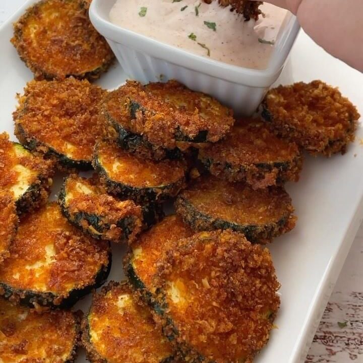 air fried zucchini keto chips