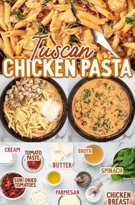 creamy tuscan chicken pasta recipe