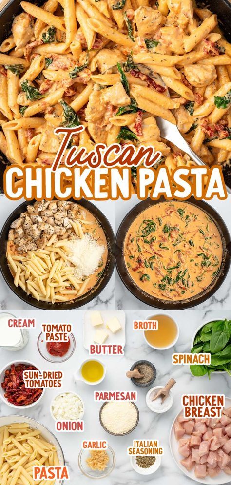 Tuscan Chicken Pasta Recipe