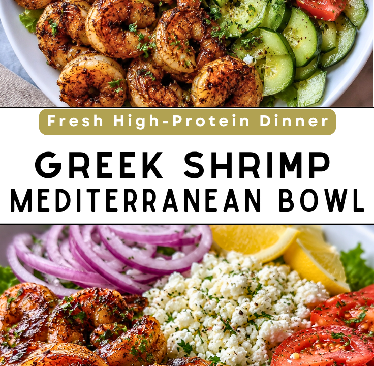 greek shrimp mediterranean bowl