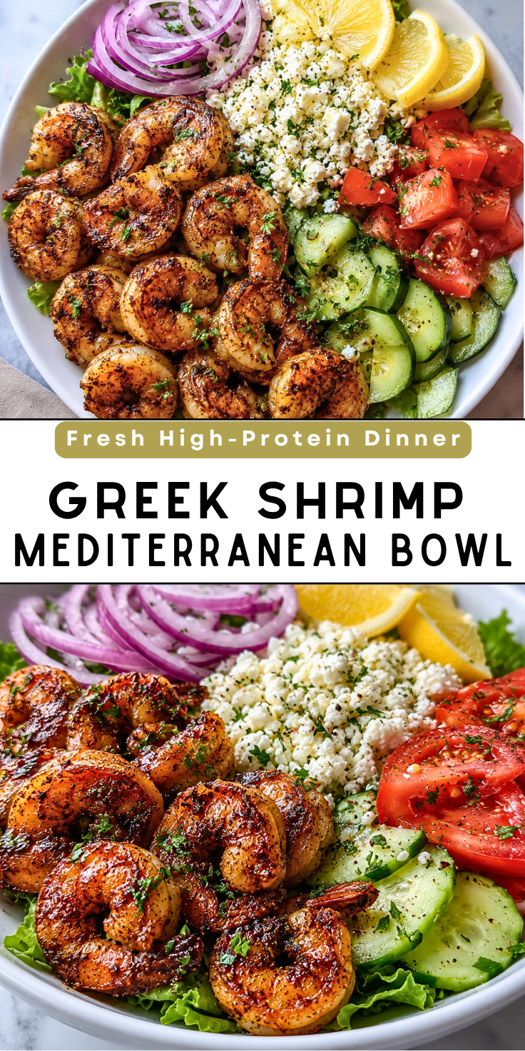 Greek Shrimp Mediterranean Bowl for an Easy High-Protein Dinner