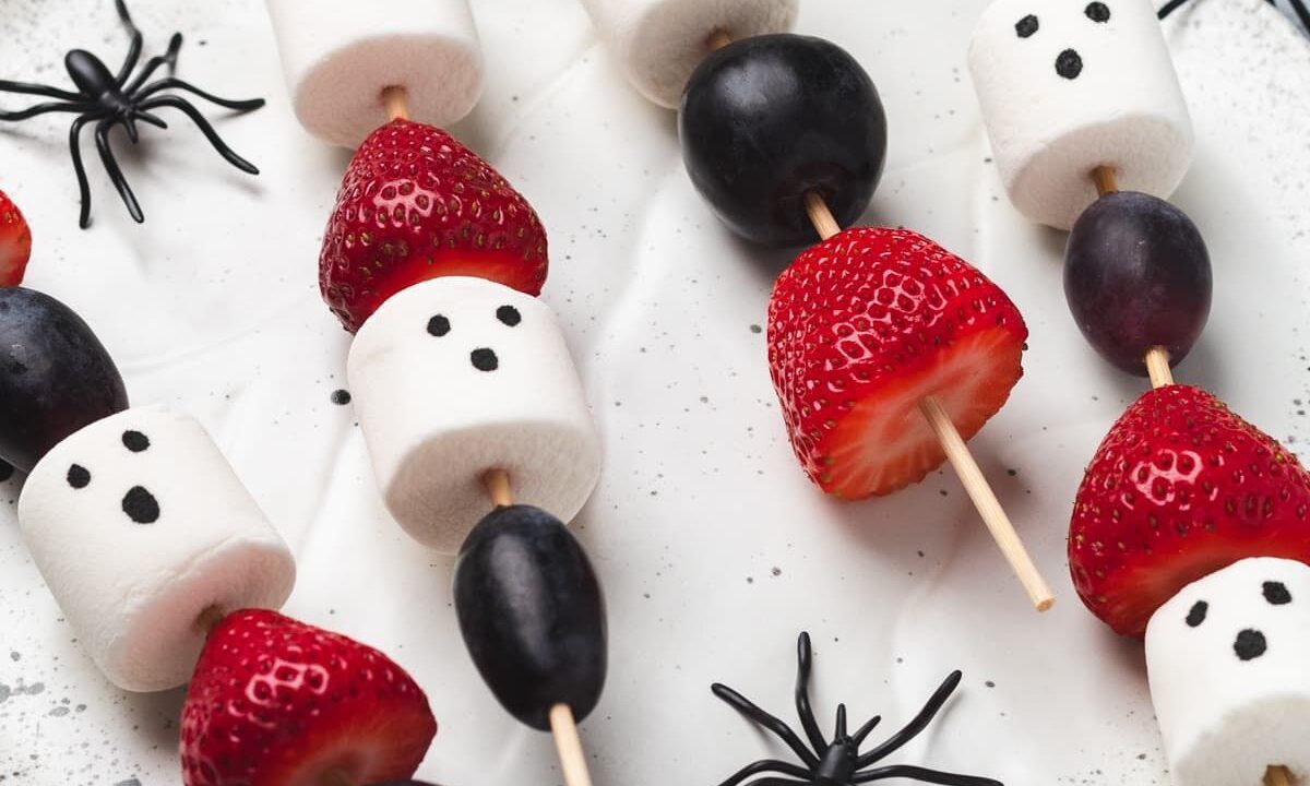 healthy halloween fruit skewers