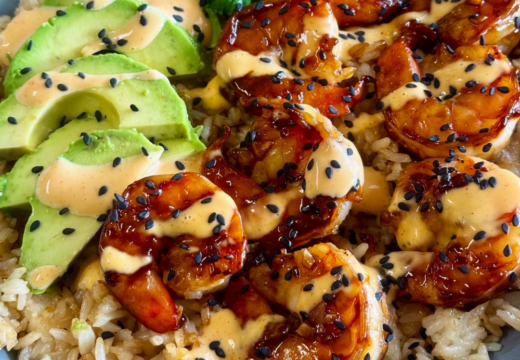 teriyaki shrimp rice bowls