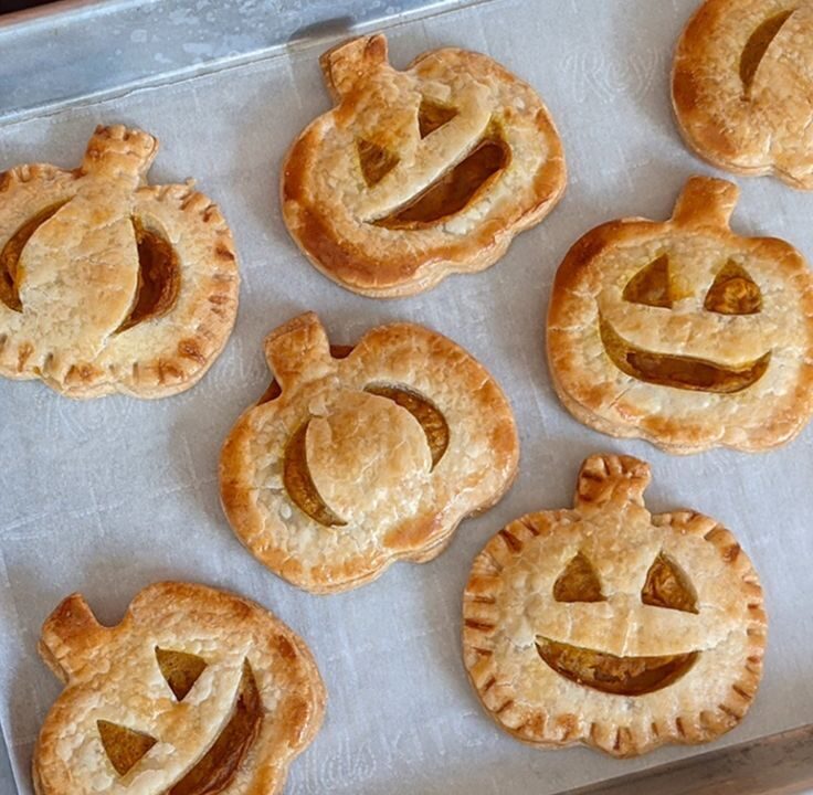 pumpkin hand pies with carved faces