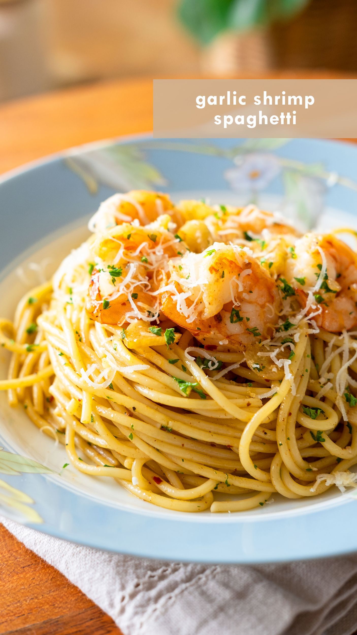 15-Minute Garlic Shrimp Spaghetti
