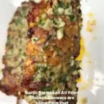 air fried garlic parm chicken skewers