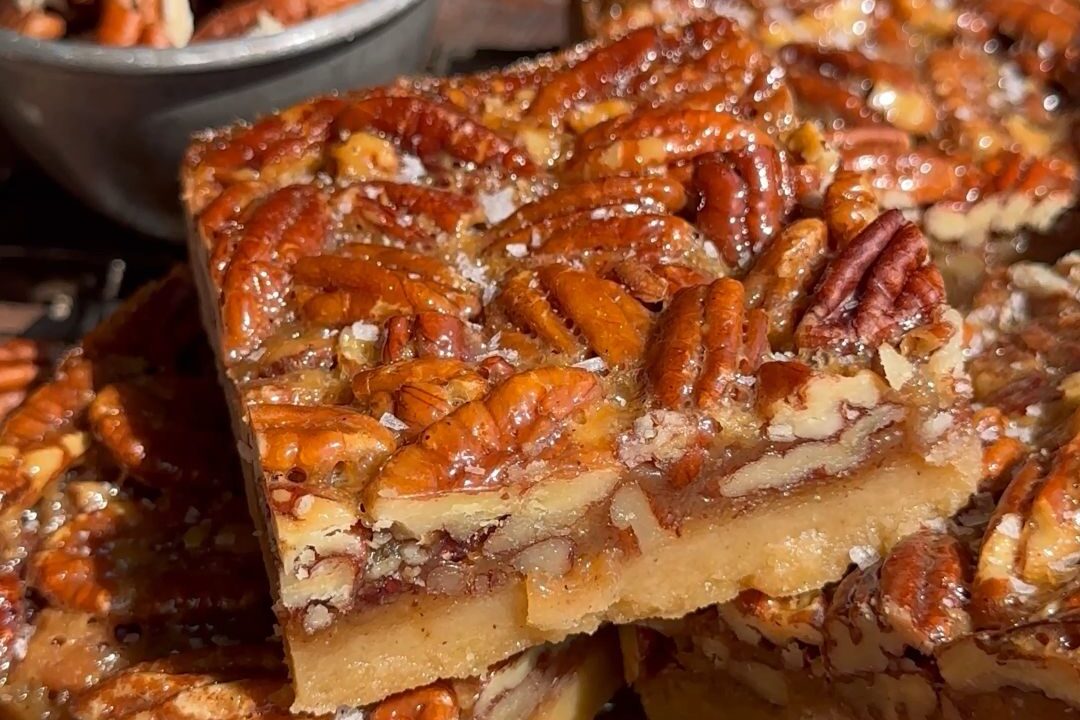 salted maple pecan pie bars