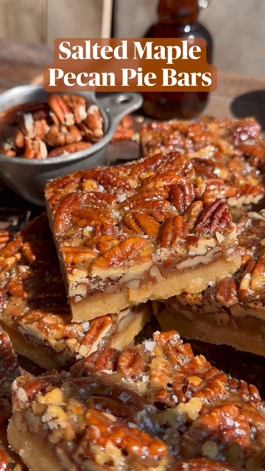 Salted Maple Pecan Pie Bars