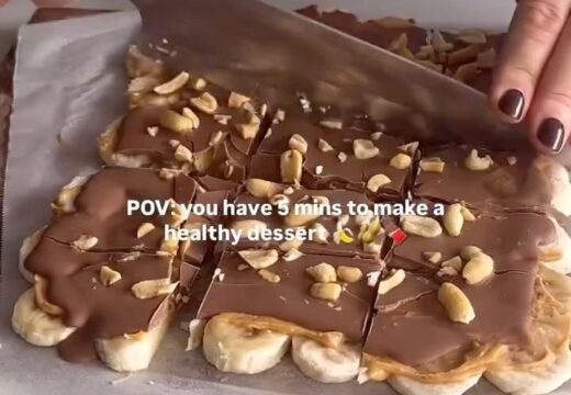 3 ingredient snickers banana bark