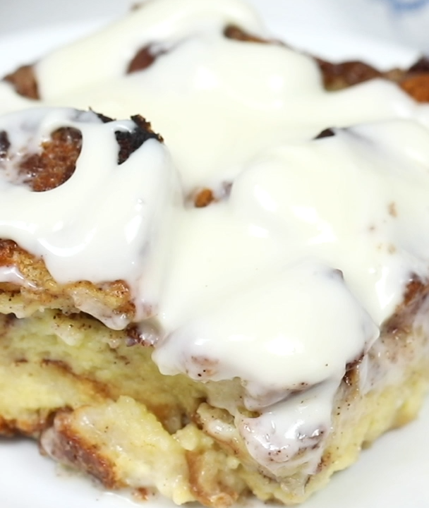 overnight cinnamon roll french toast casserole