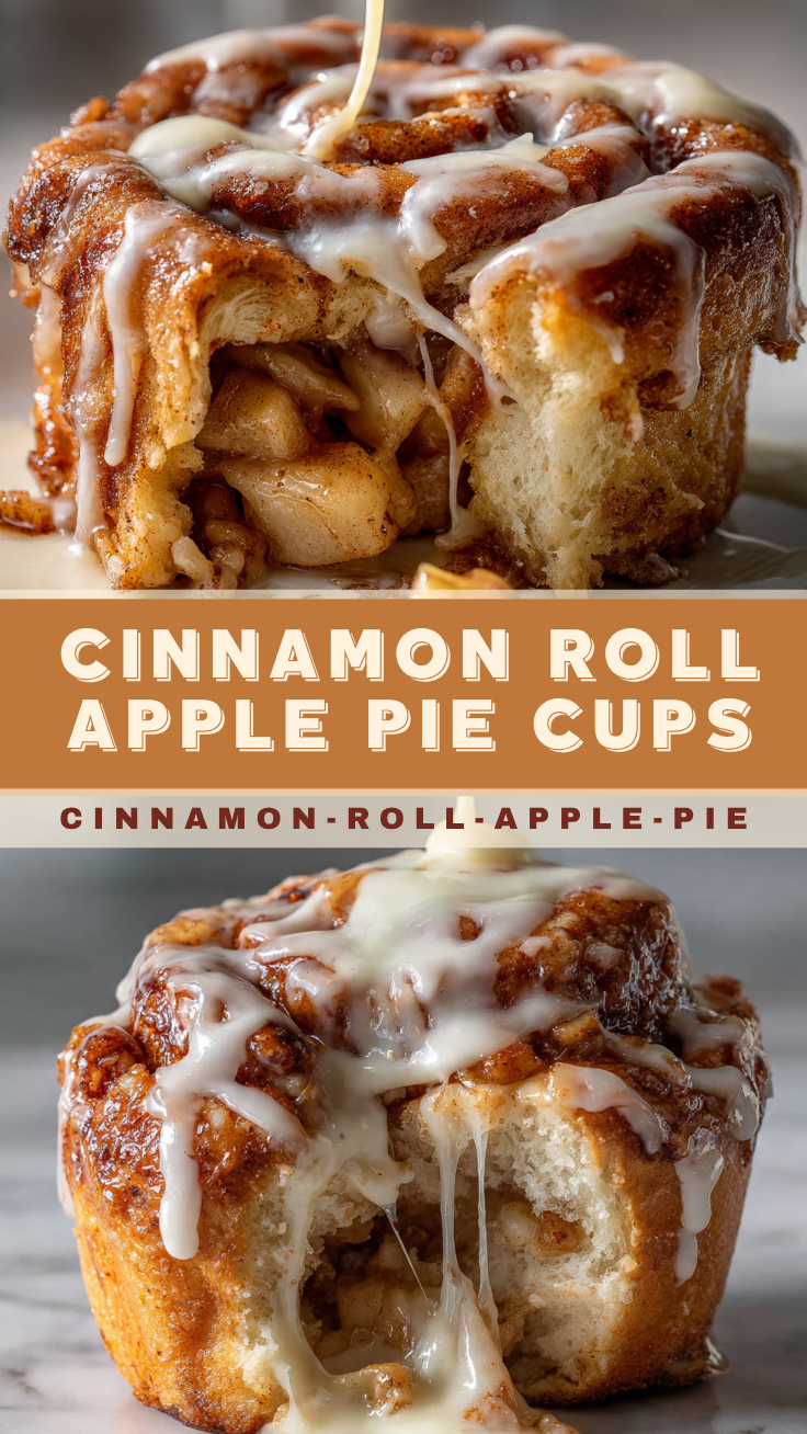 Cinnamon Roll Apple Pie Cups (Warm & Gooey)
