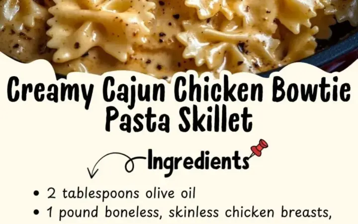 creamy cajun chicken bowtie pasta skillet