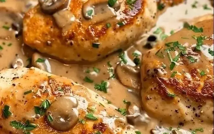 creamy garlic mushroom chicken skillet