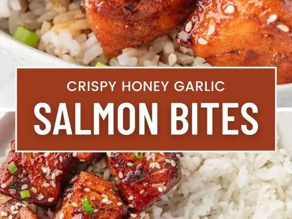 crispy honey garlic salmon bites