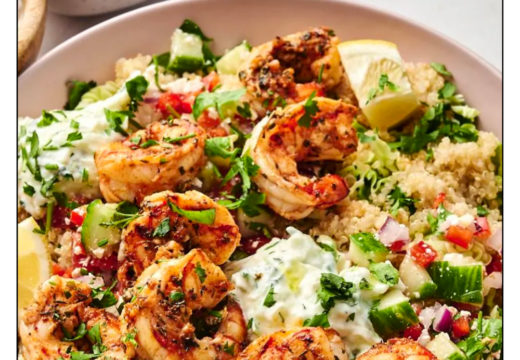 easy mediterranean shrimp bowls