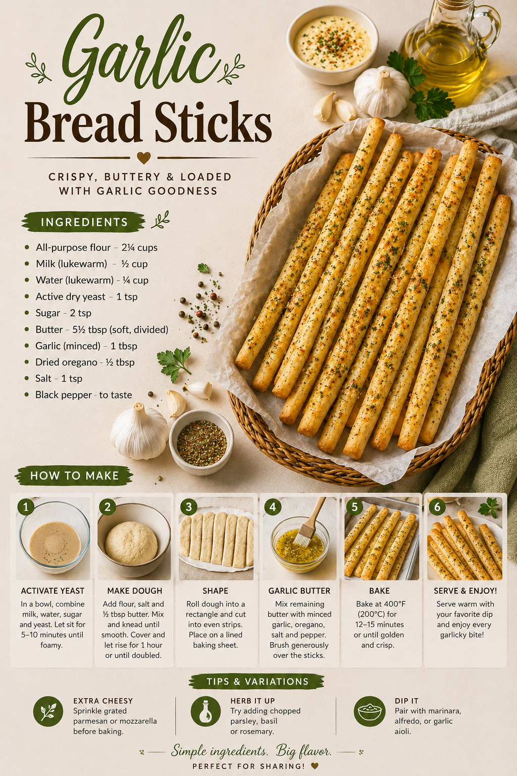 Easy Garlic Bread Stick Recipe