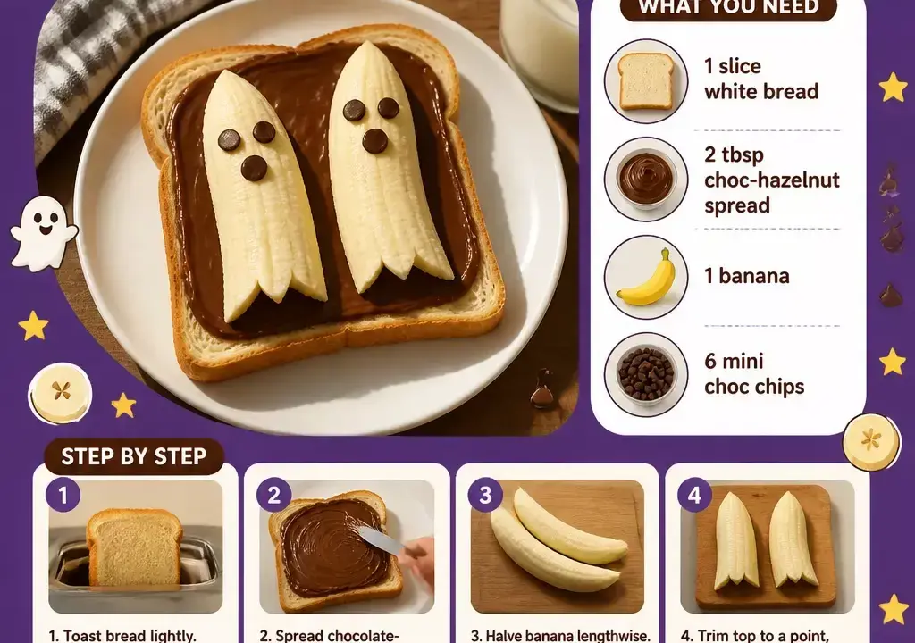 ghost banana chocolate toast recipe