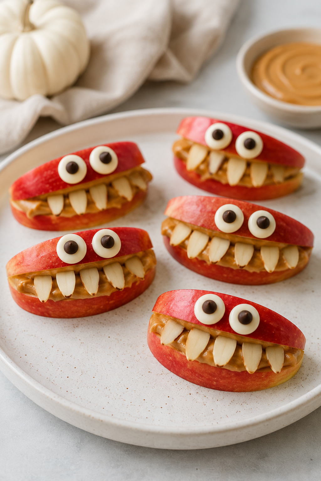 Halloween Monster Apple Bites 🎃🍎 | Easy Kids Snack