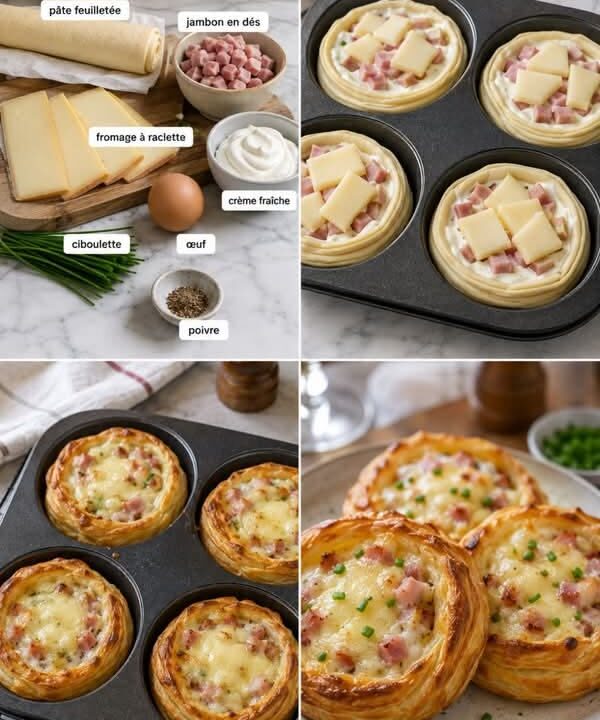 mini pizzas with cheese and ham