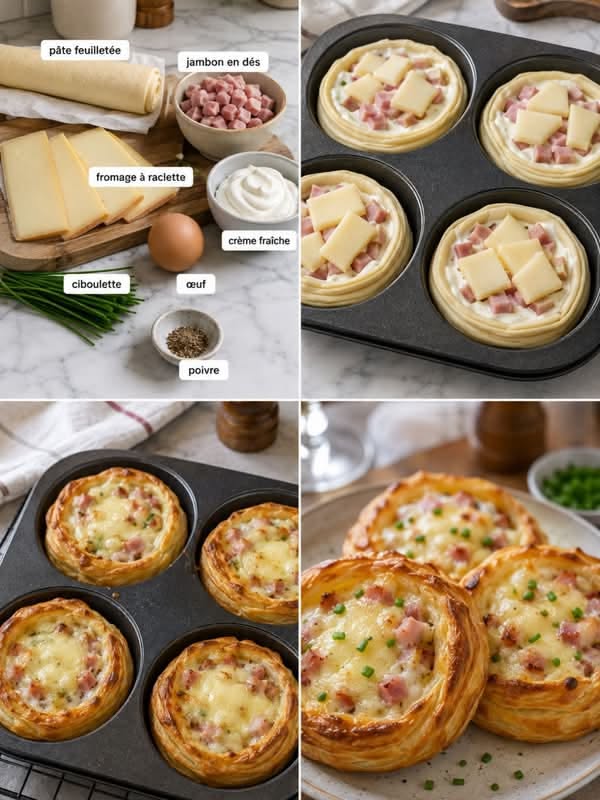 Mini Pizzas with Cheese and Ham