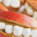 halloween apple peanut butter bites