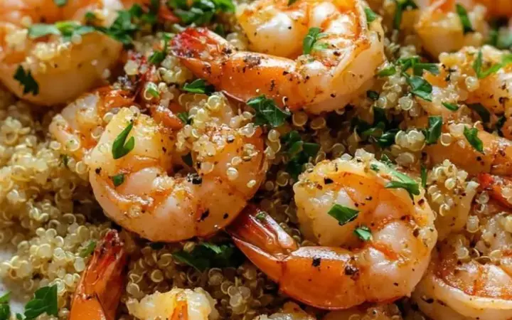 one pot garlic shrimp and quinoa