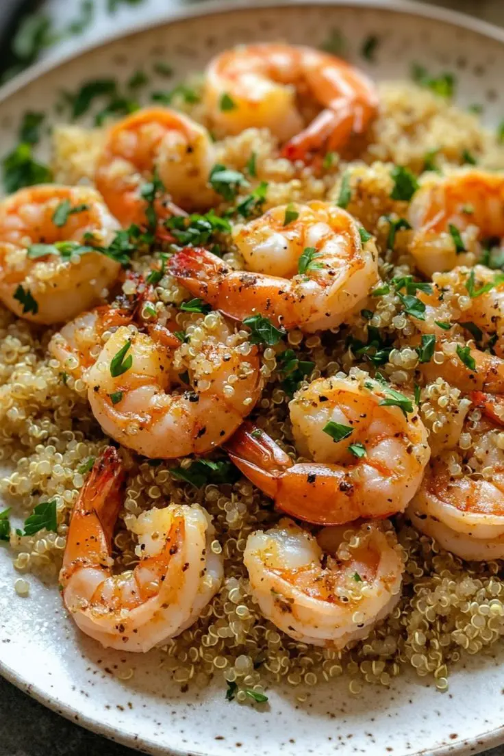 one pot garlic shrimp and quinoa