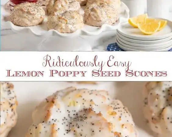easy lemon poppy seed scones
