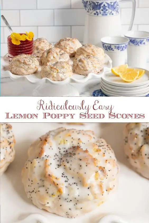 easy lemon poppy seed scones