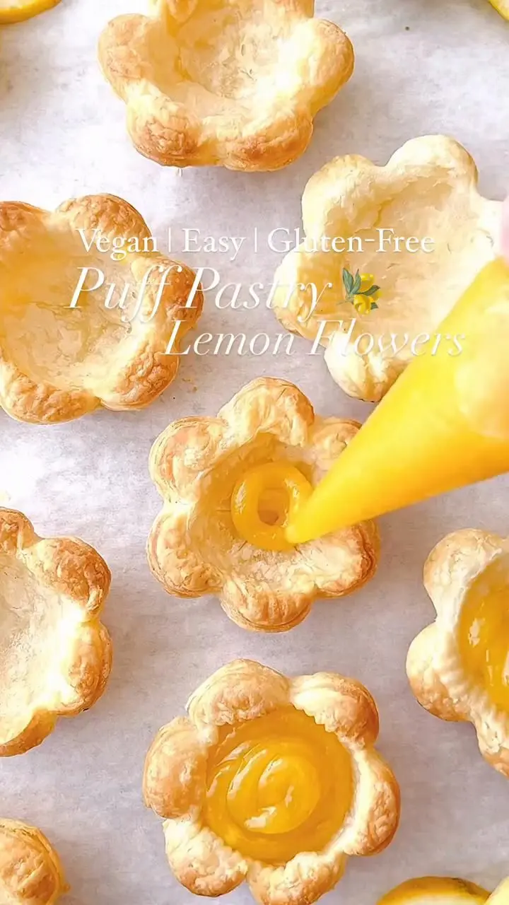 vegan puff pastry lemon flowers